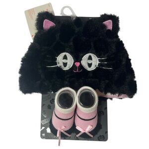 Little Me Baby Cat Hat Pink Booties Set 0‑6M Kawaii Infant Gift NWT 🍼